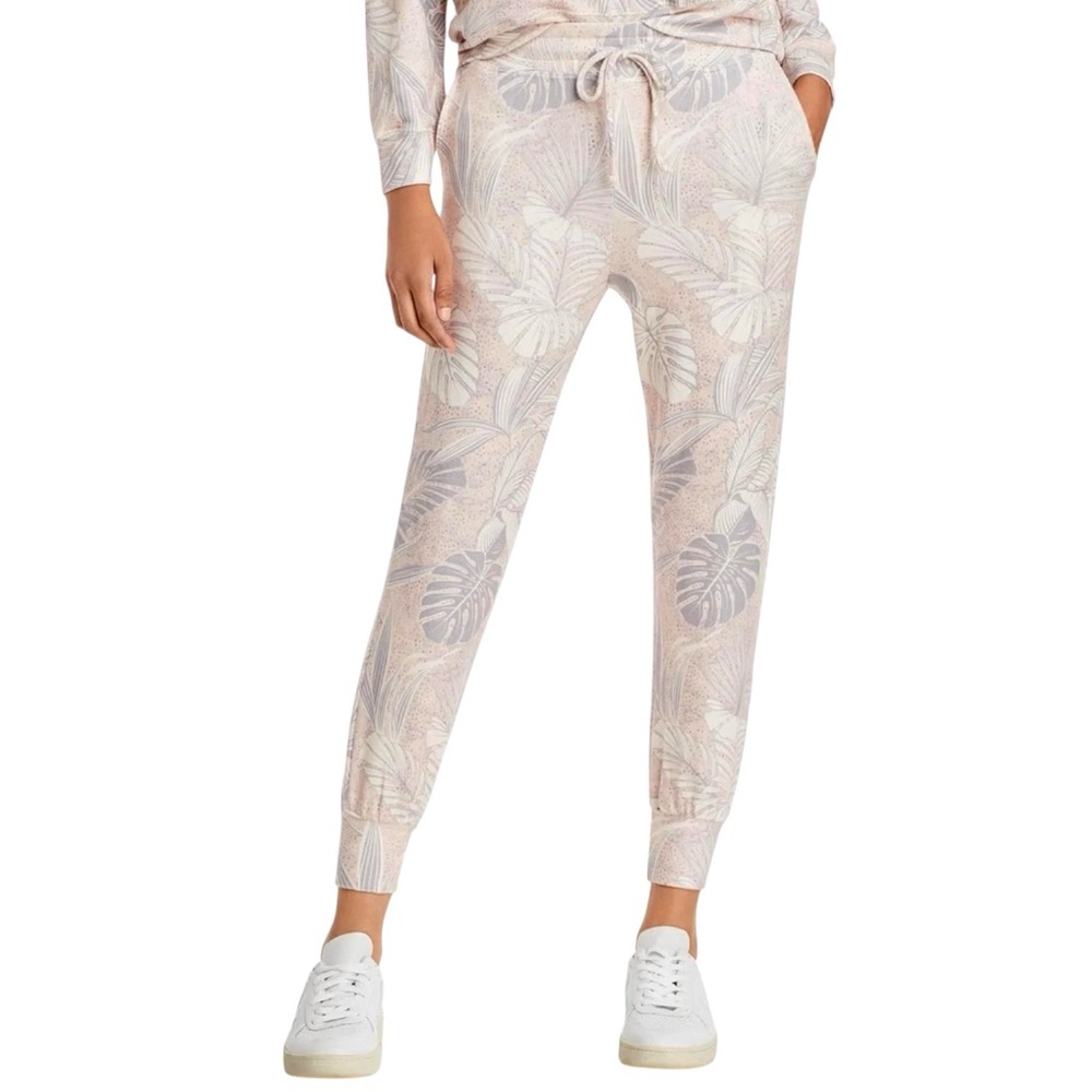 Sundry Pastel Leaf Print Soft Stretch Jogger Pants Drawstring Loungewearβ Size 4